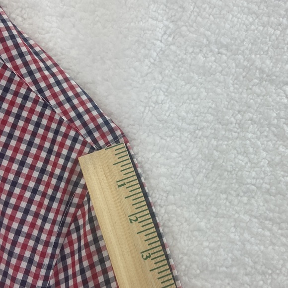 H & M Long Sleeve Business Casual Shirt Size Medium Red/Black Plaid - Picture 13 of 14
